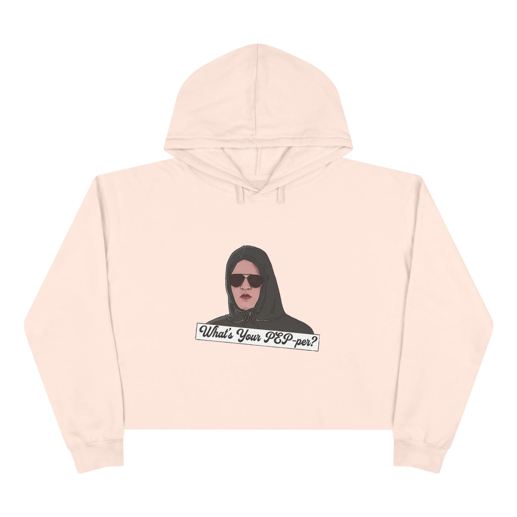 Crop Hoodie — 'What's Your Pep-Per?' Graphic Cropped Hoodie