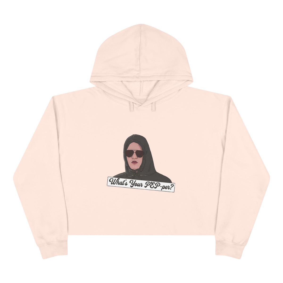 Crop Hoodie — 'What's Your Pep-Per?' Graphic Cropped Hoodie