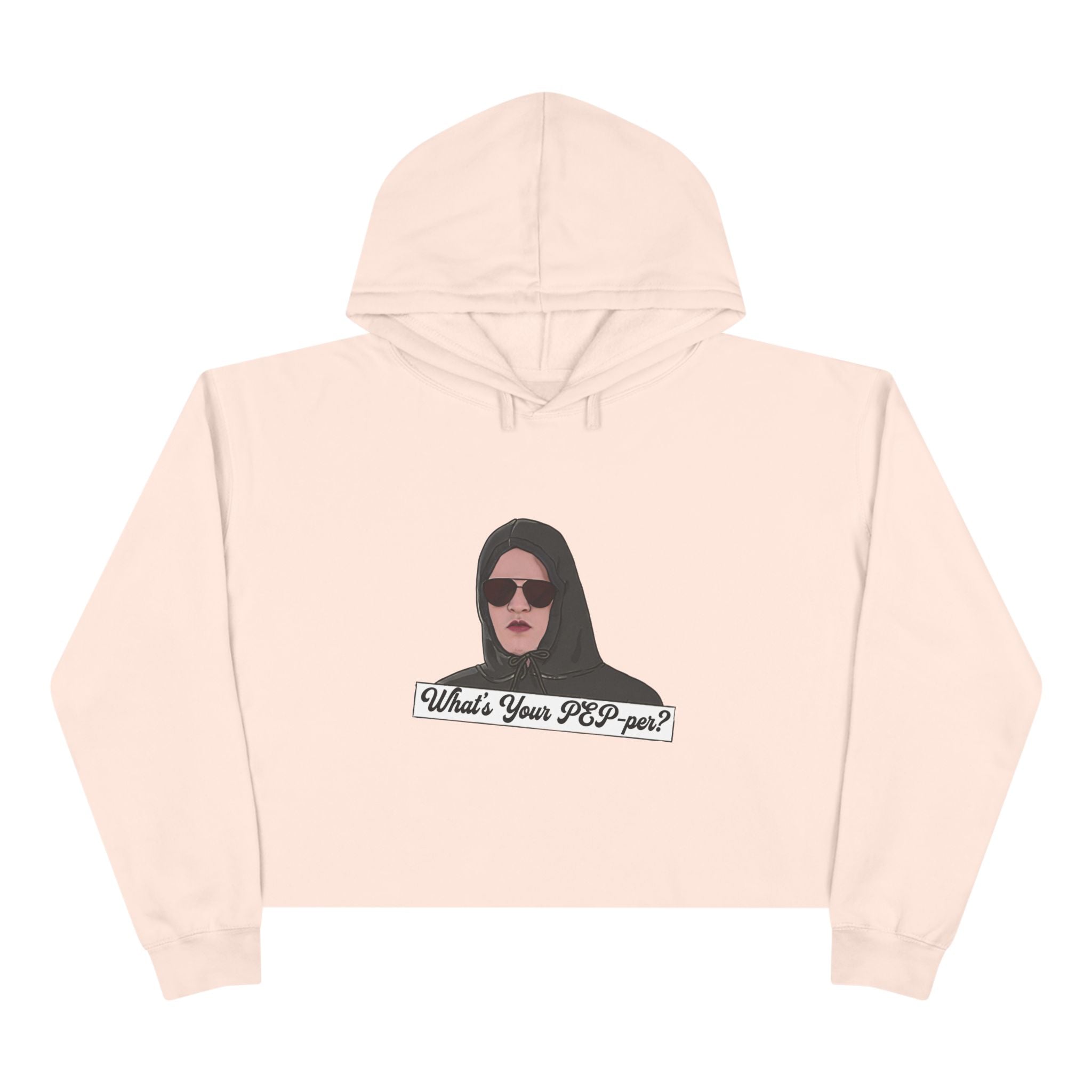 Crop Hoodie — 'What's Your Pep-Per?' Graphic Cropped Hoodie