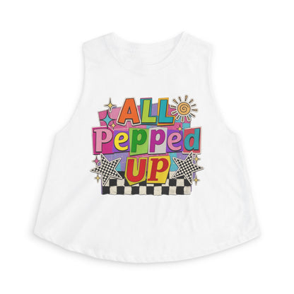 All Pepped Up Women's Crop Top - Colorful Retro Graphic Tank