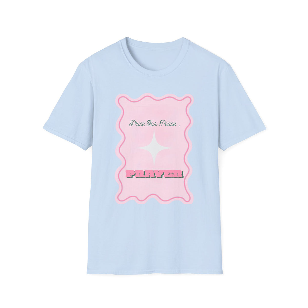 Peace Price Graphic T-Shirt — "Price For Peace" Pink Retro Design