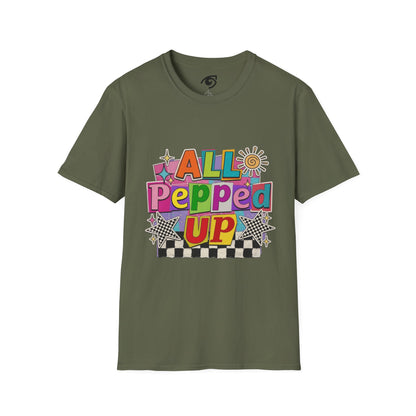 All Pepped Up T-Shirt — Colorful Retro Graphic Tee