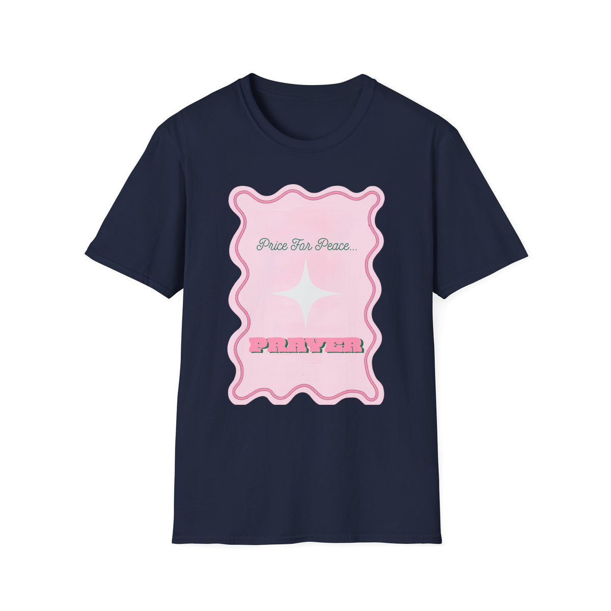 Peace Price Graphic T-Shirt — "Price For Peace" Pink Retro Design