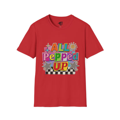 All Pepped Up T-Shirt — Colorful Retro Graphic Tee