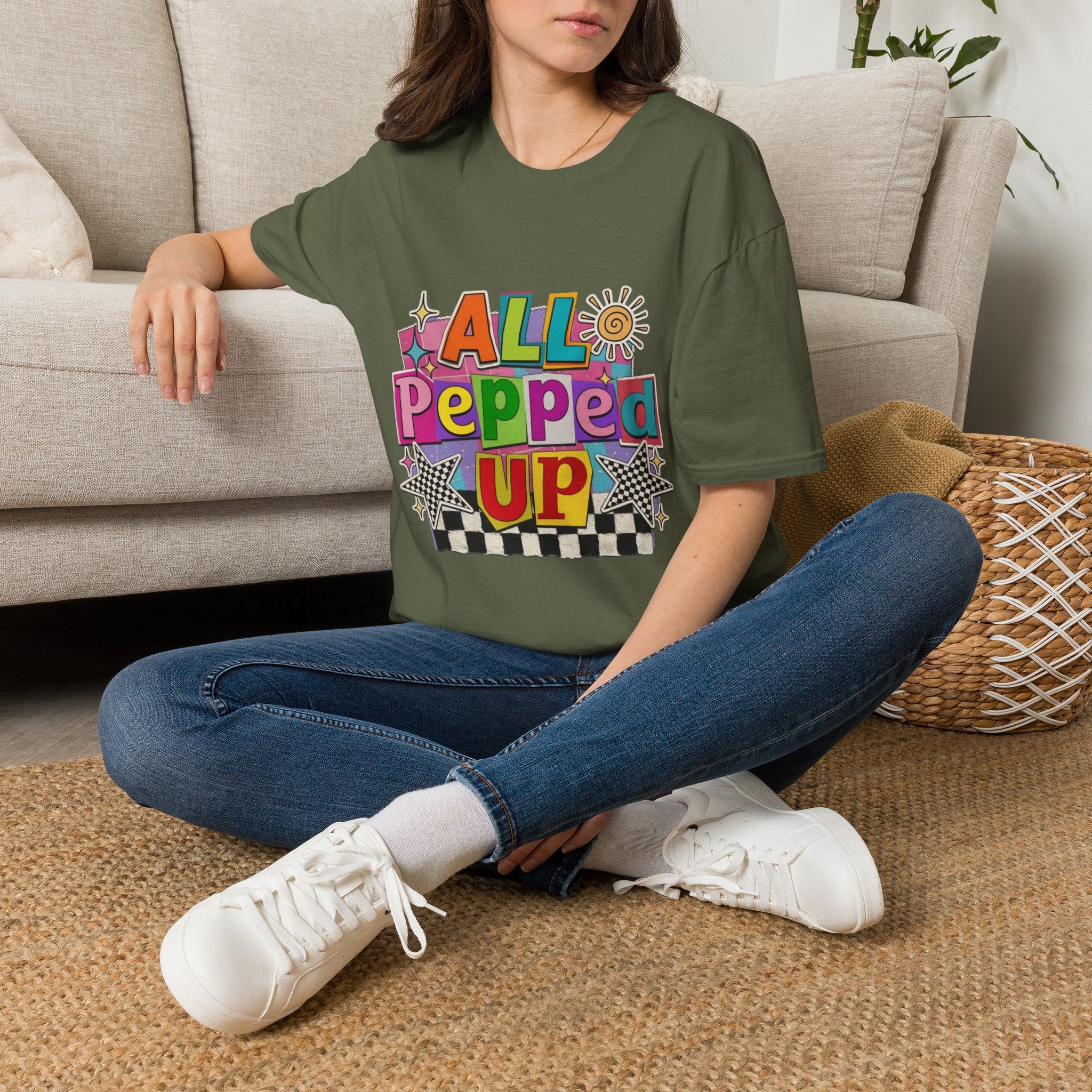 All Pepped Up T-Shirt — Colorful Retro Graphic Tee