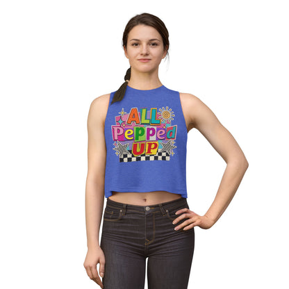 All Pepped Up Women's Crop Top - Colorful Retro Graphic Tank