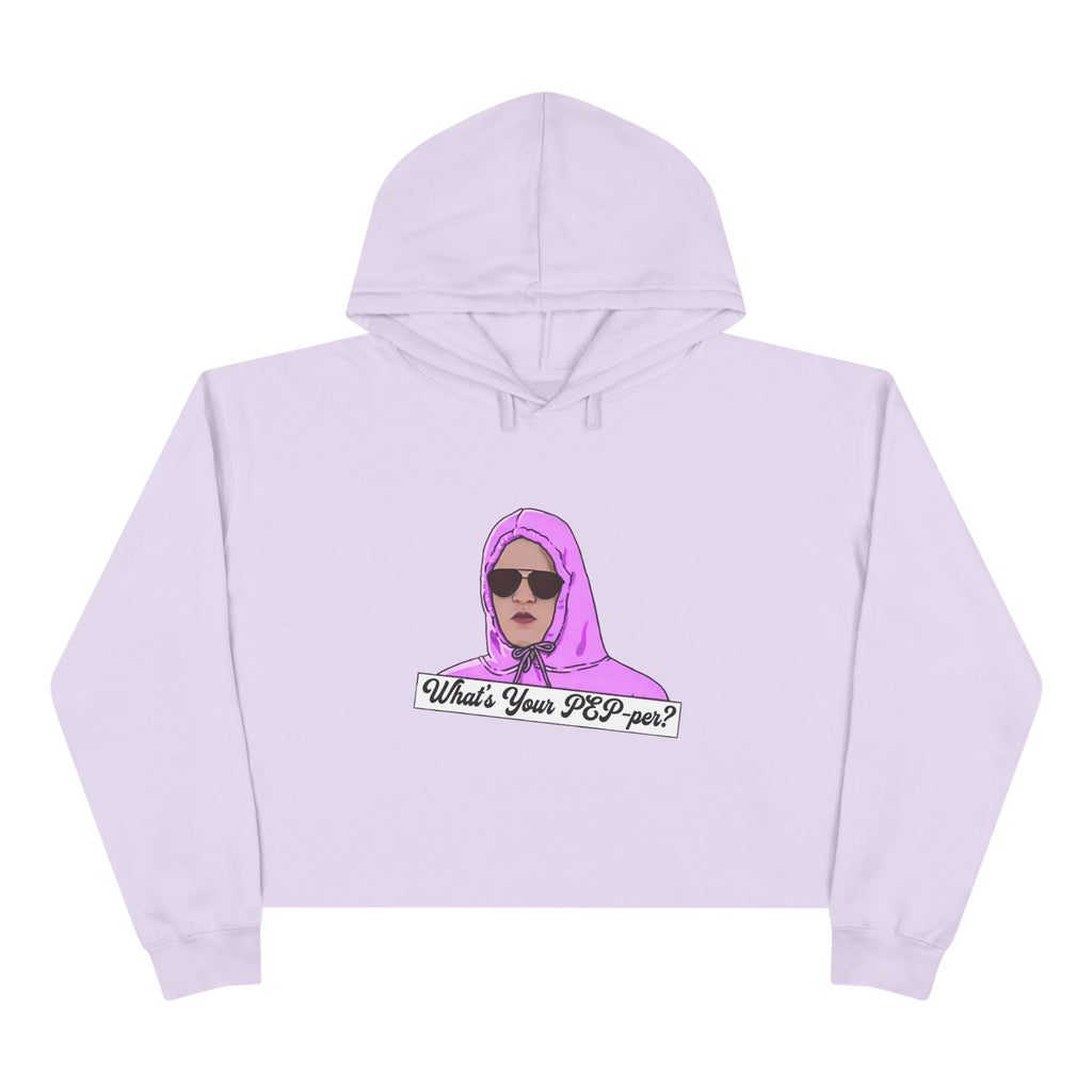 Crop Hoodie- Pink Whats Your Pep-per