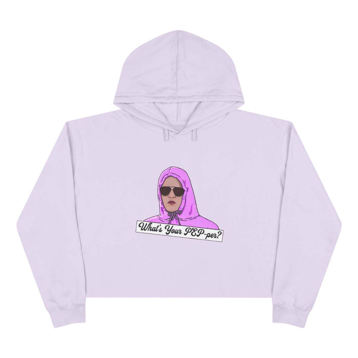 Crop Hoodie- Pink Whats Your Pep-per