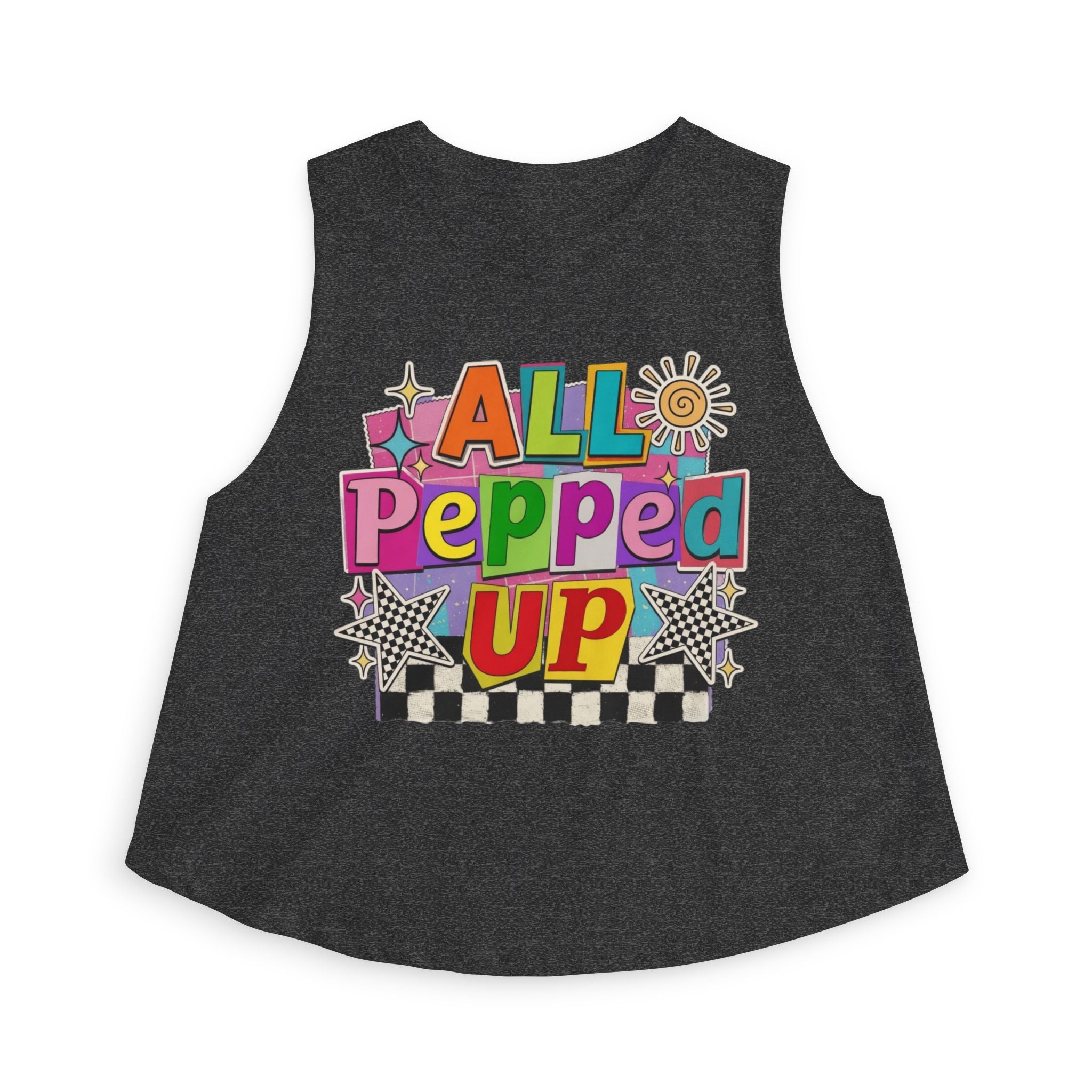 All Pepped Up Women's Crop Top - Colorful Retro Graphic Tank