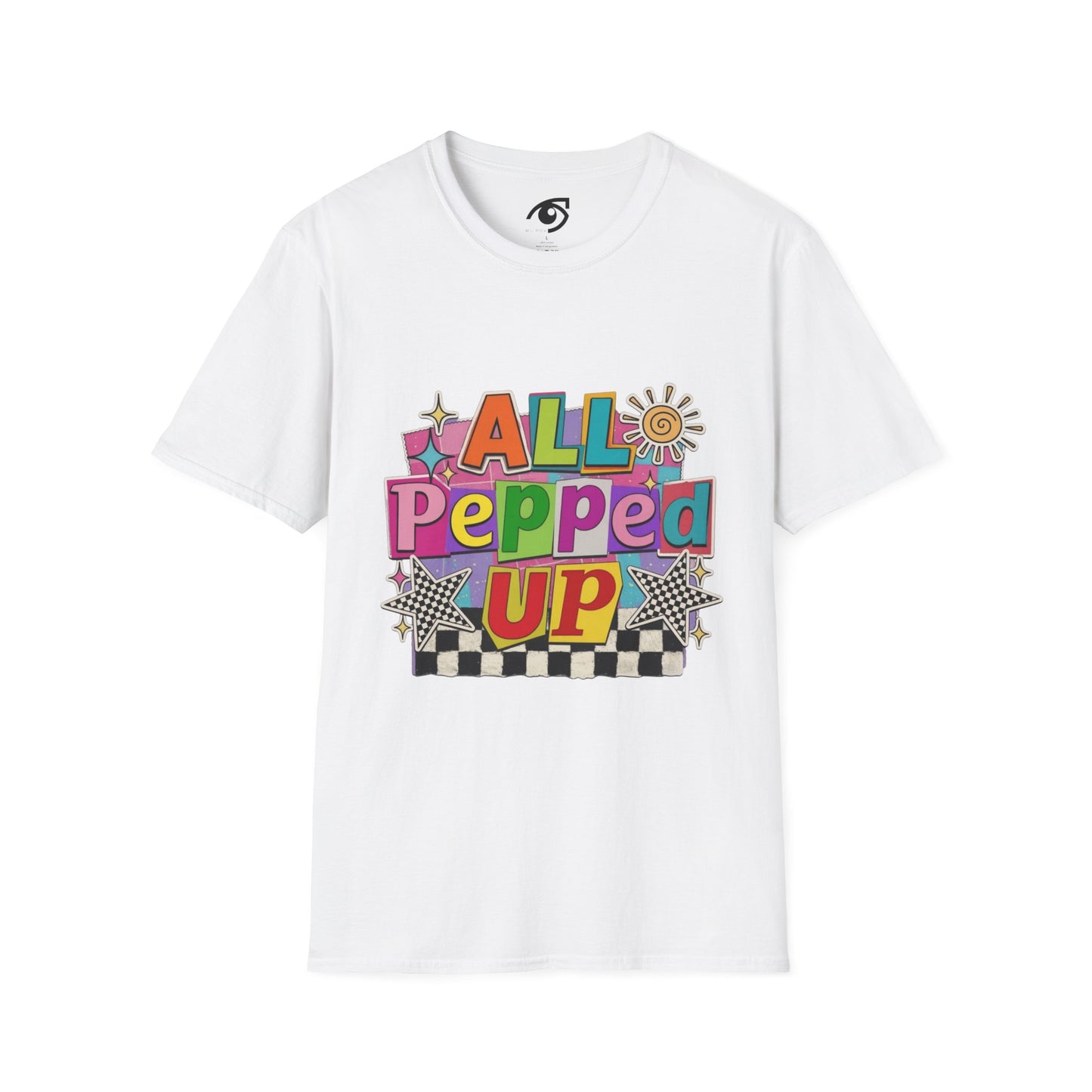 All Pepped Up T-Shirt — Colorful Retro Graphic Tee