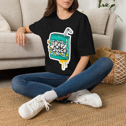 Pep Juice Retro Tee — Cute Cartoon Juice Box Graphic T-Shirt