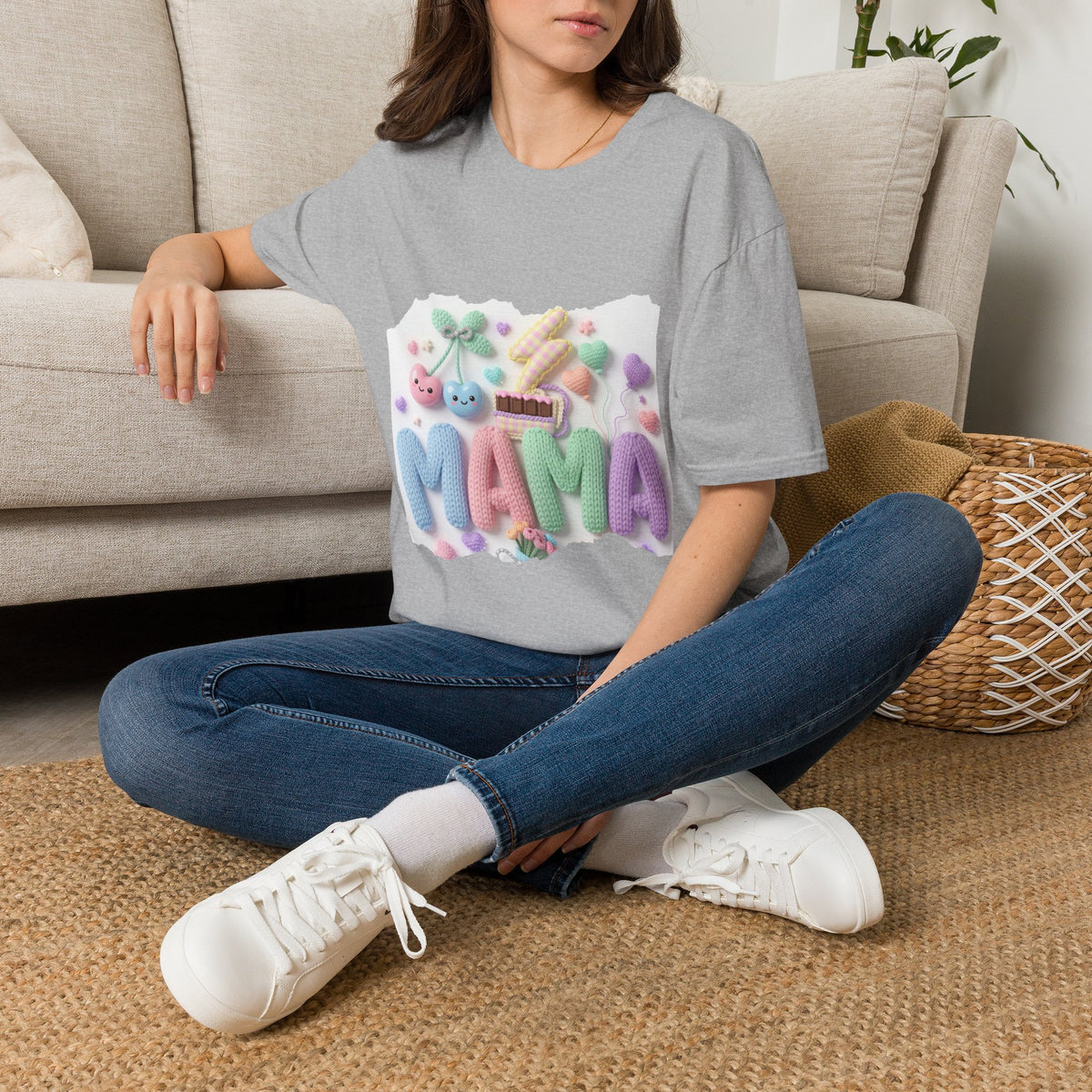 Mama Candy Puff T‑Shirt — Cute Pastel Candy Mom Graphic Tee