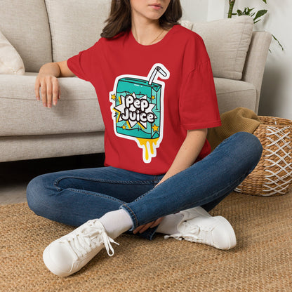 Pep Juice Retro Tee — Cute Cartoon Juice Box Graphic T-Shirt