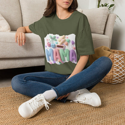 Mama Candy Puff T‑Shirt — Cute Pastel Candy Mom Graphic Tee