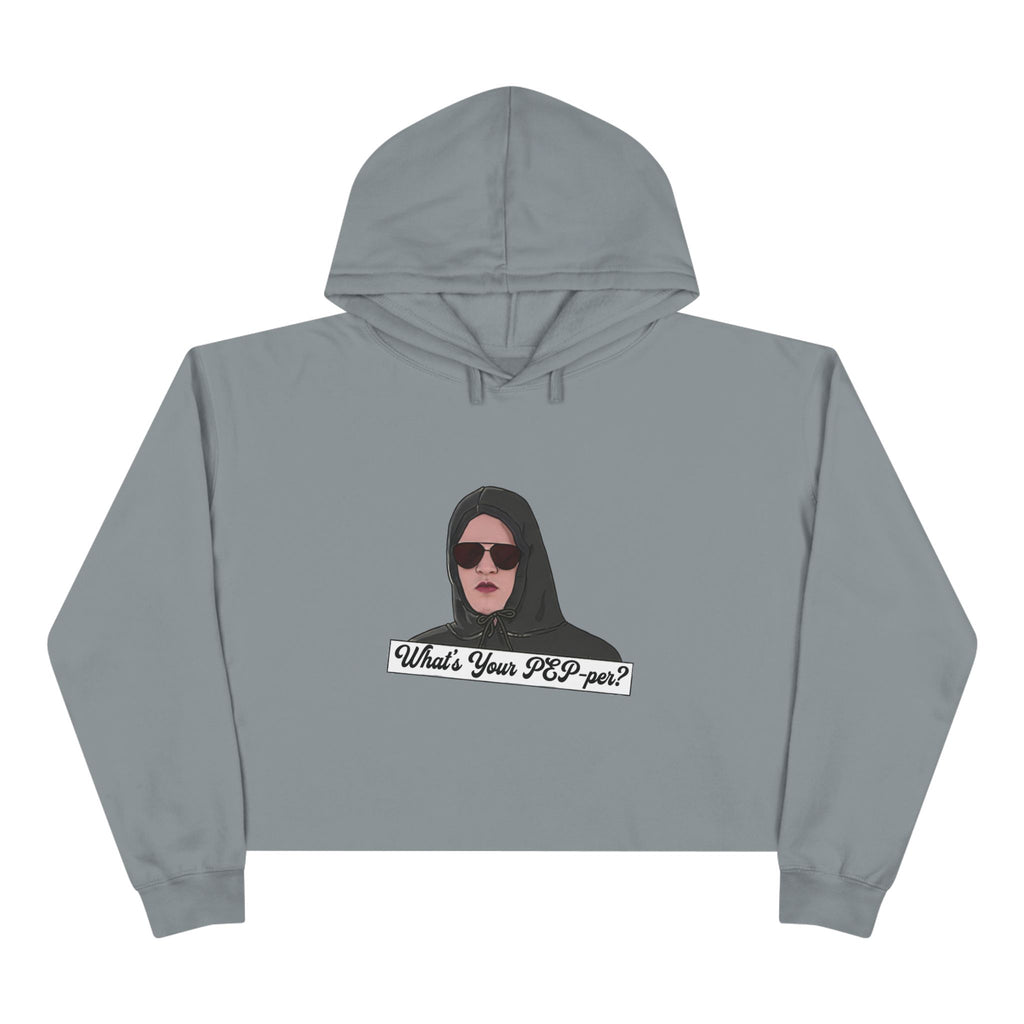 Crop Hoodie — 'What's Your Pep-Per?' Graphic Cropped Hoodie
