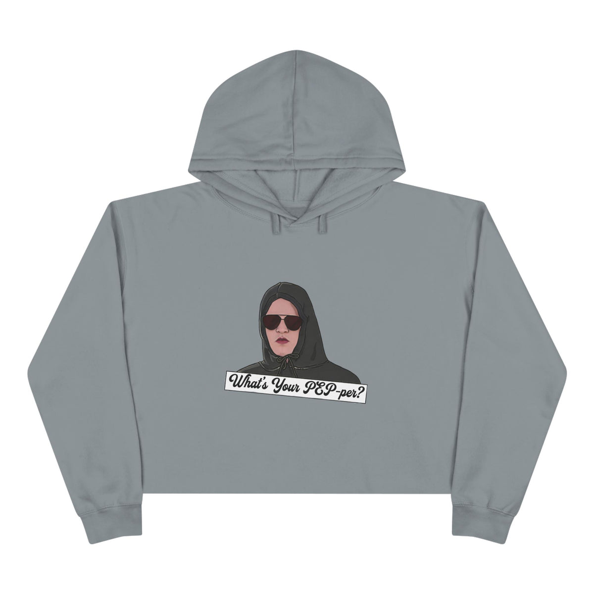 Crop Hoodie — 'What's Your Pep-Per?' Graphic Cropped Hoodie