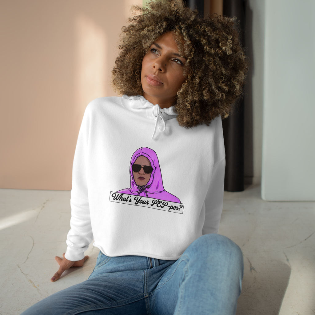 Crop Hoodie- Pink Whats Your Pep-per