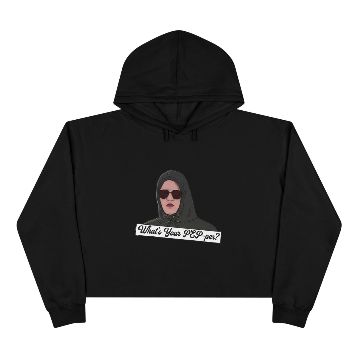 Crop Hoodie — 'What's Your Pep-Per?' Graphic Cropped Hoodie
