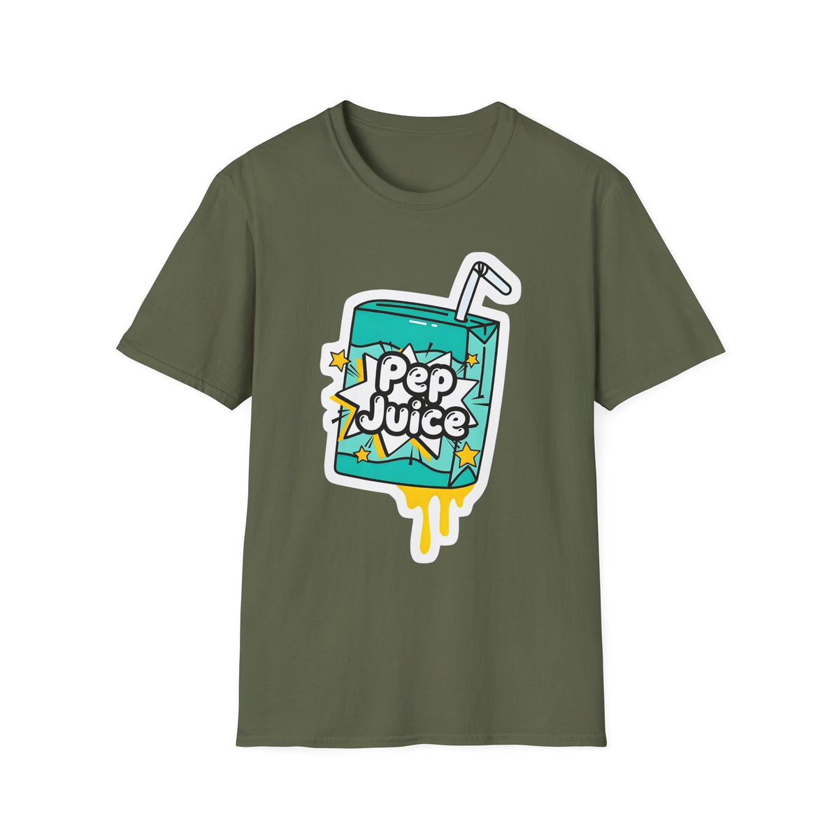 Pep Juice Retro Tee — Cute Cartoon Juice Box Graphic T-Shirt
