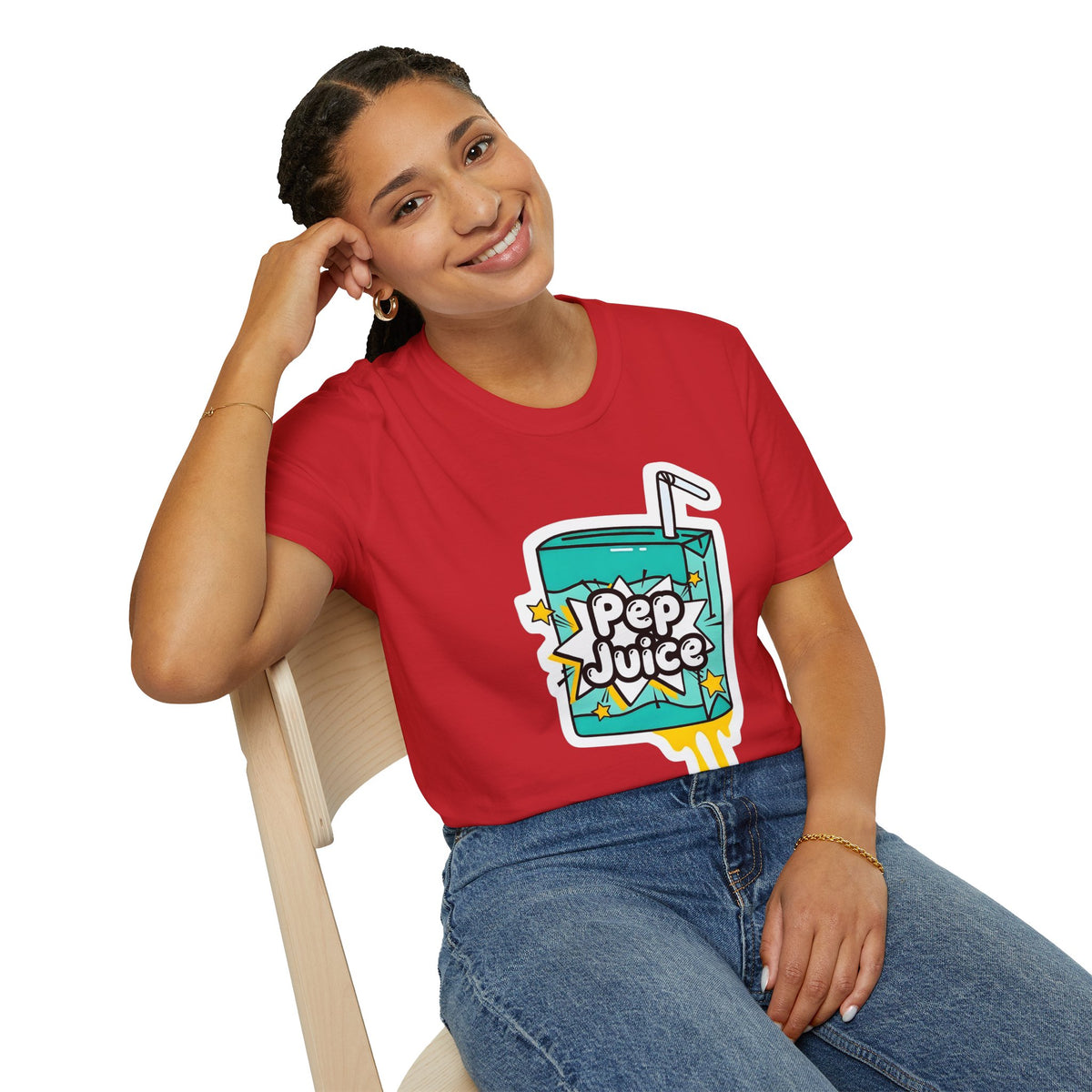 Pep Juice Retro Tee — Cute Cartoon Juice Box Graphic T-Shirt