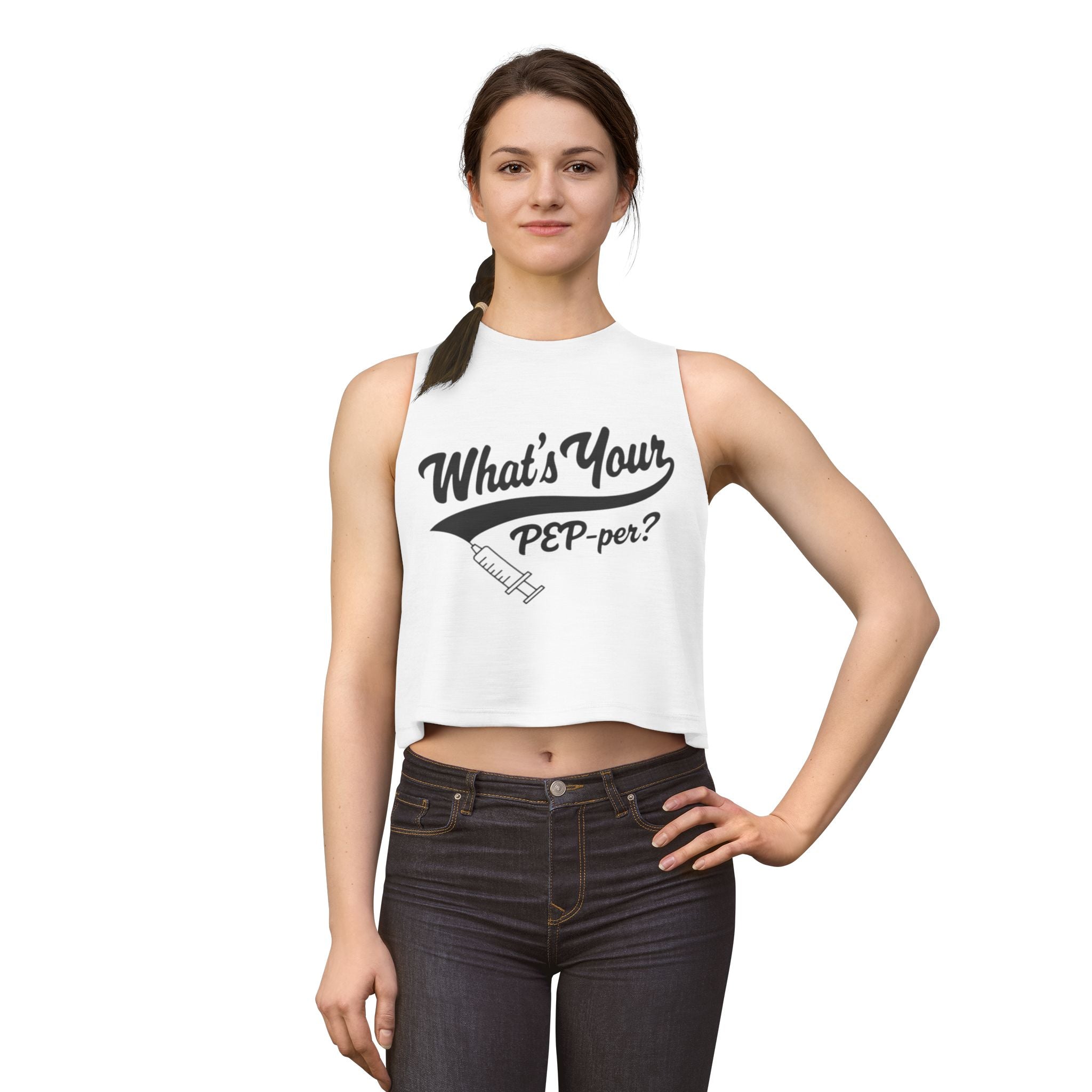 "What's Your PEP-per?" Syringe Women's Crop Top