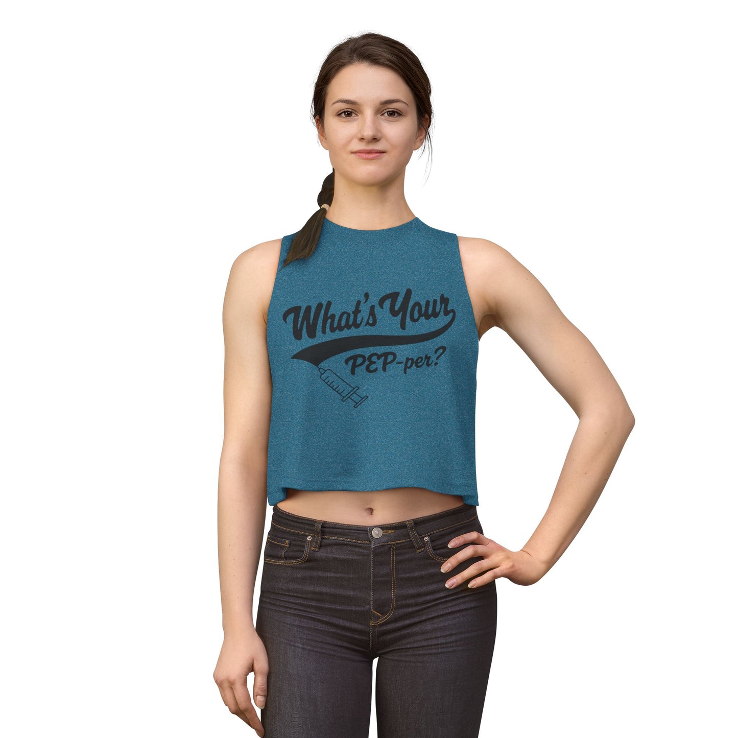 "What's Your PEP-per?" Syringe Women's Crop Top