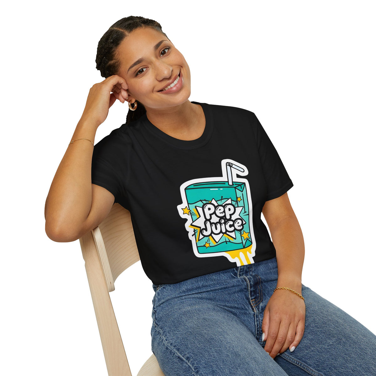 Pep Juice Retro Tee — Cute Cartoon Juice Box Graphic T-Shirt