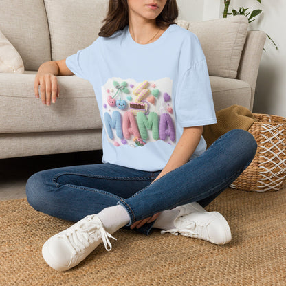 Mama Candy Puff T‑Shirt — Cute Pastel Candy Mom Graphic Tee