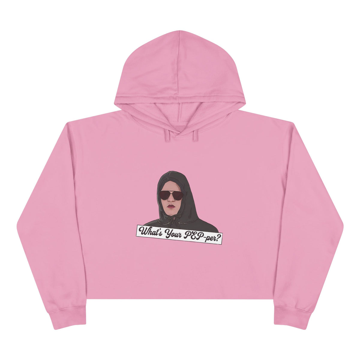 Crop Hoodie — 'What's Your Pep-Per?' Graphic Cropped Hoodie