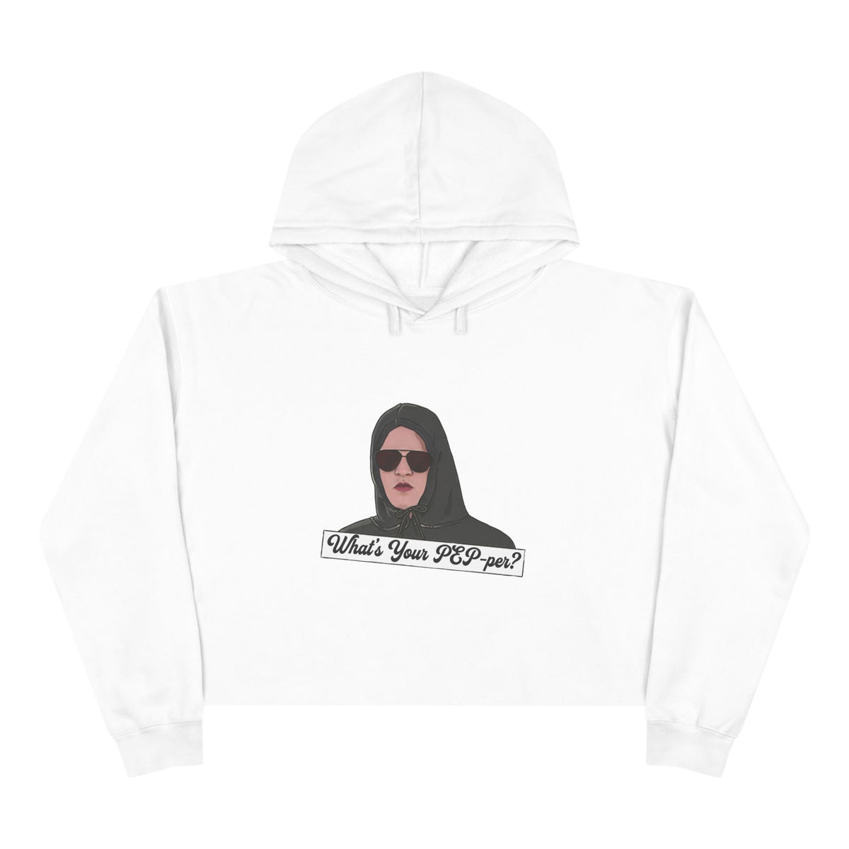 Crop Hoodie — 'What's Your Pep-Per?' Graphic Cropped Hoodie