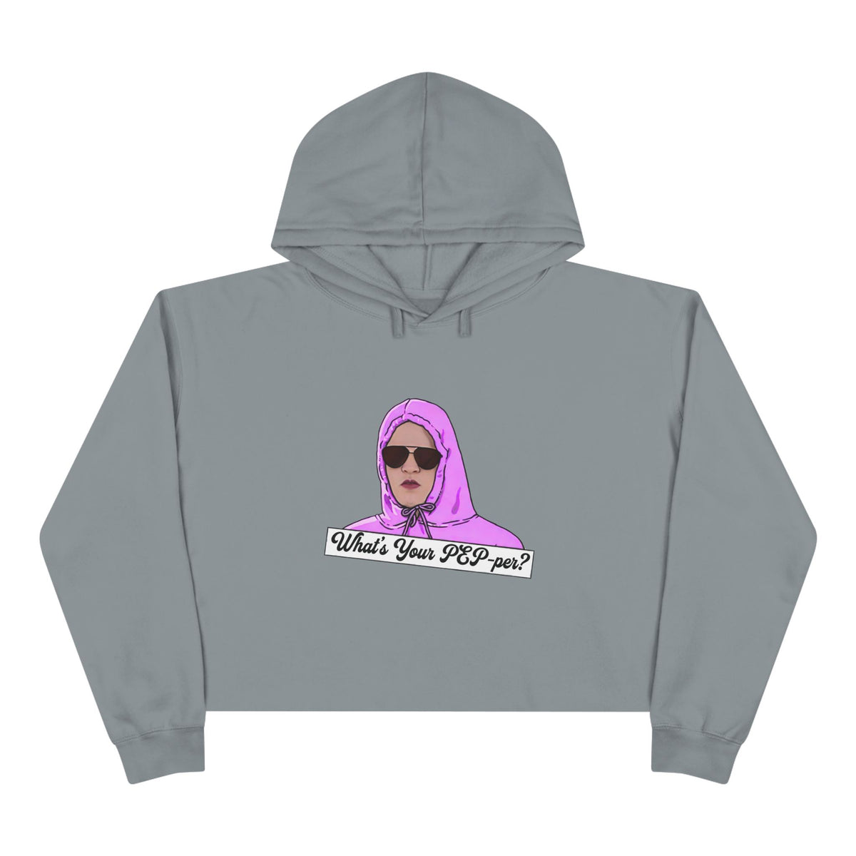 Crop Hoodie- Pink Whats Your Pep-per