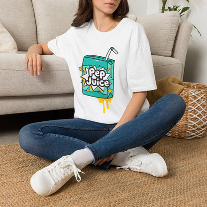 Pep Juice Retro Tee — Cute Cartoon Juice Box Graphic T-Shirt