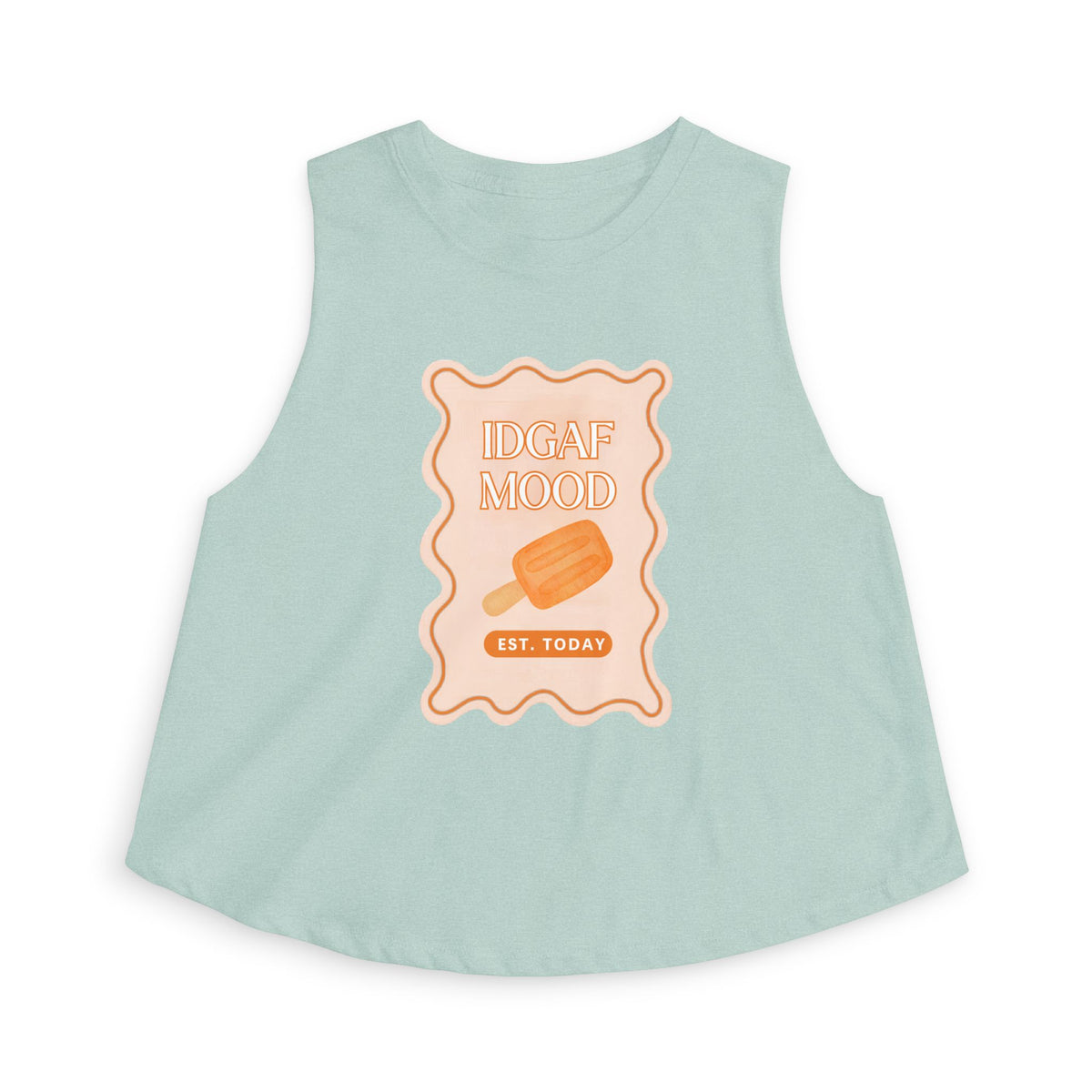 DGAF Mood Crop Top — Retro Orange Popsicle Graphic Women's Tank