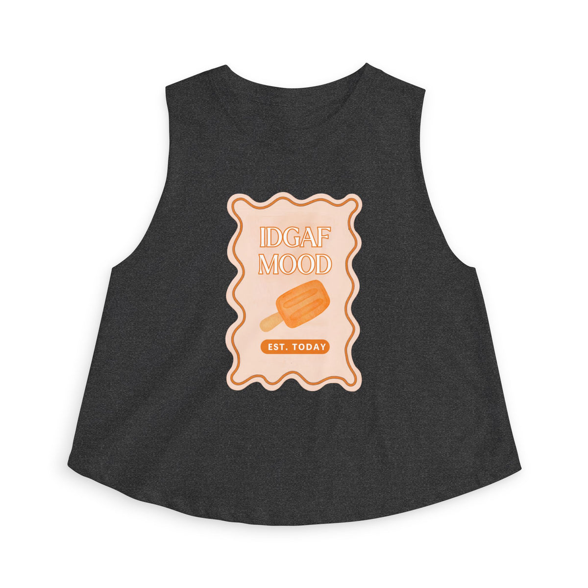 DGAF Mood Crop Top — Retro Orange Popsicle Graphic Women's Tank