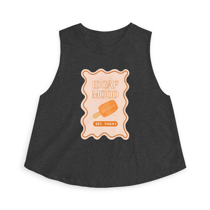 DGAF Mood Crop Top — Retro Orange Popsicle Graphic Women's Tank