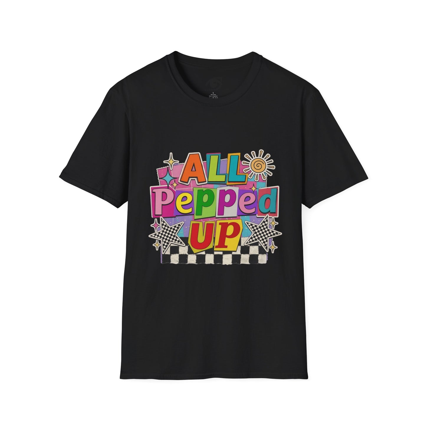 All Pepped Up T-Shirt — Colorful Retro Graphic Tee
