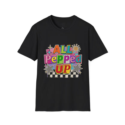All Pepped Up T-Shirt — Colorful Retro Graphic Tee