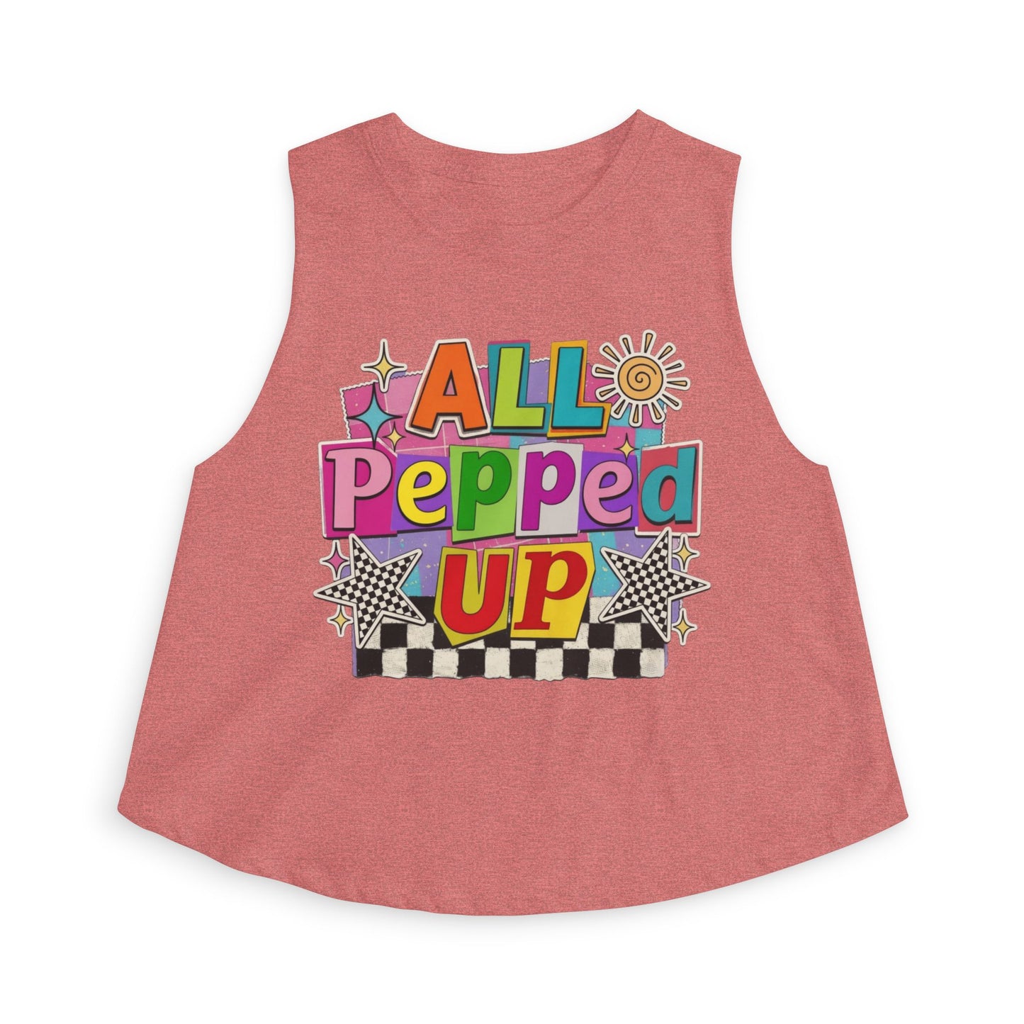 All Pepped Up Women's Crop Top - Colorful Retro Graphic Tank