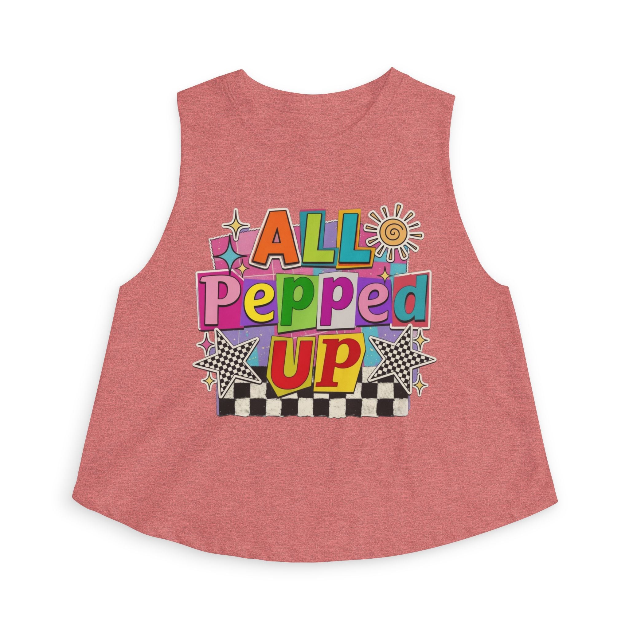 All Pepped Up Women's Crop Top - Colorful Retro Graphic Tank