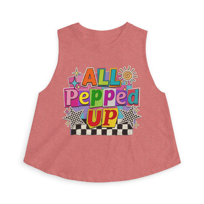 All Pepped Up Women's Crop Top - Colorful Retro Graphic Tank