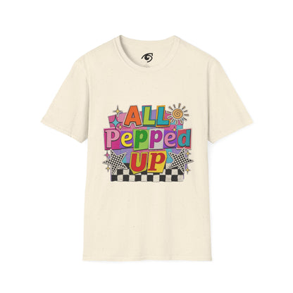 All Pepped Up T-Shirt — Colorful Retro Graphic Tee