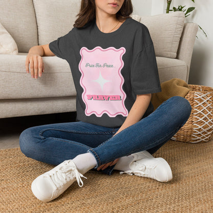 Peace Price Graphic T-Shirt — "Price For Peace" Pink Retro Design