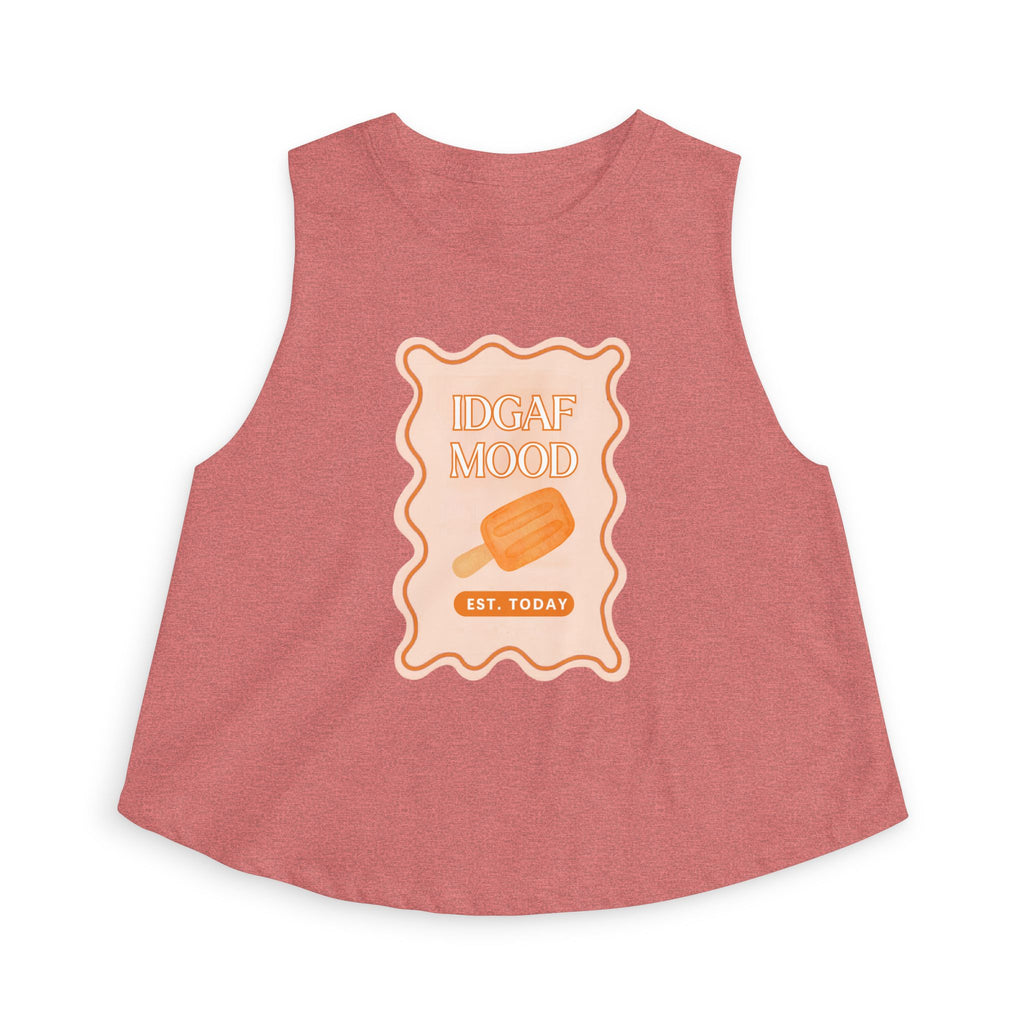 DGAF Mood Crop Top — Retro Orange Popsicle Graphic Women's Tank