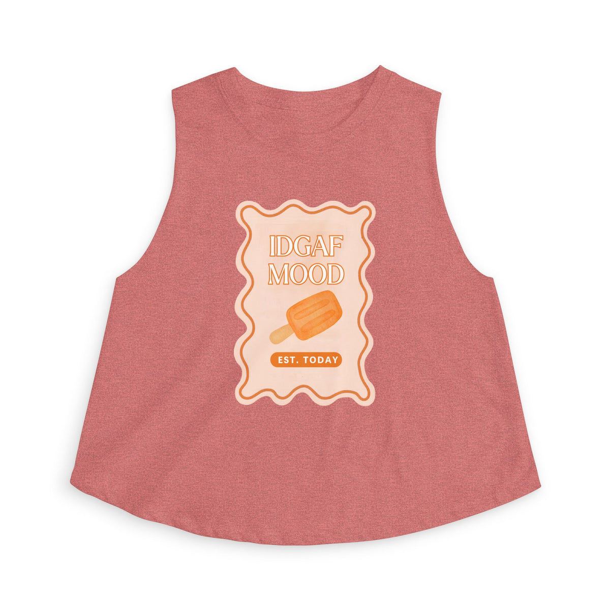 DGAF Mood Crop Top — Retro Orange Popsicle Graphic Women's Tank