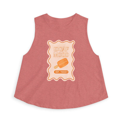 DGAF Mood Crop Top — Retro Orange Popsicle Graphic Women's Tank