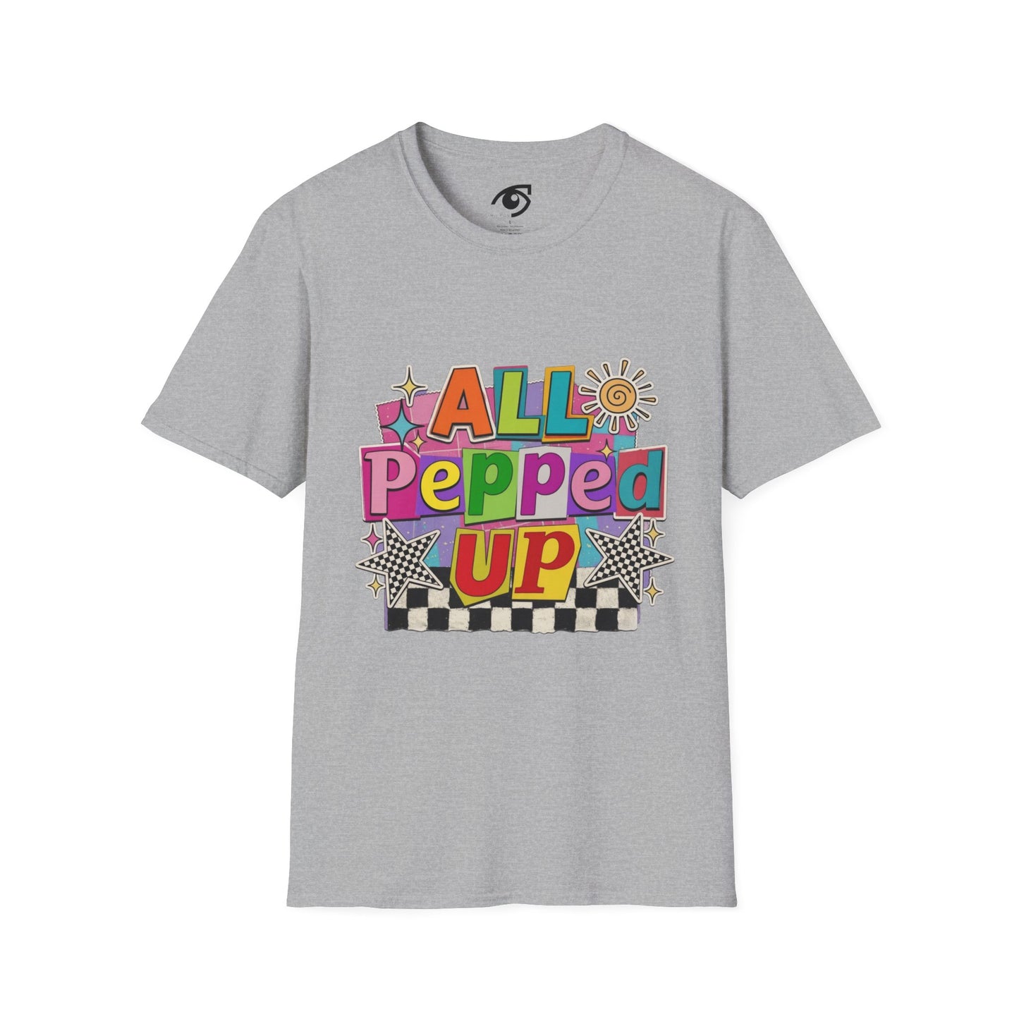 All Pepped Up T-Shirt — Colorful Retro Graphic Tee