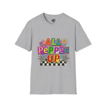 All Pepped Up T-Shirt — Colorful Retro Graphic Tee