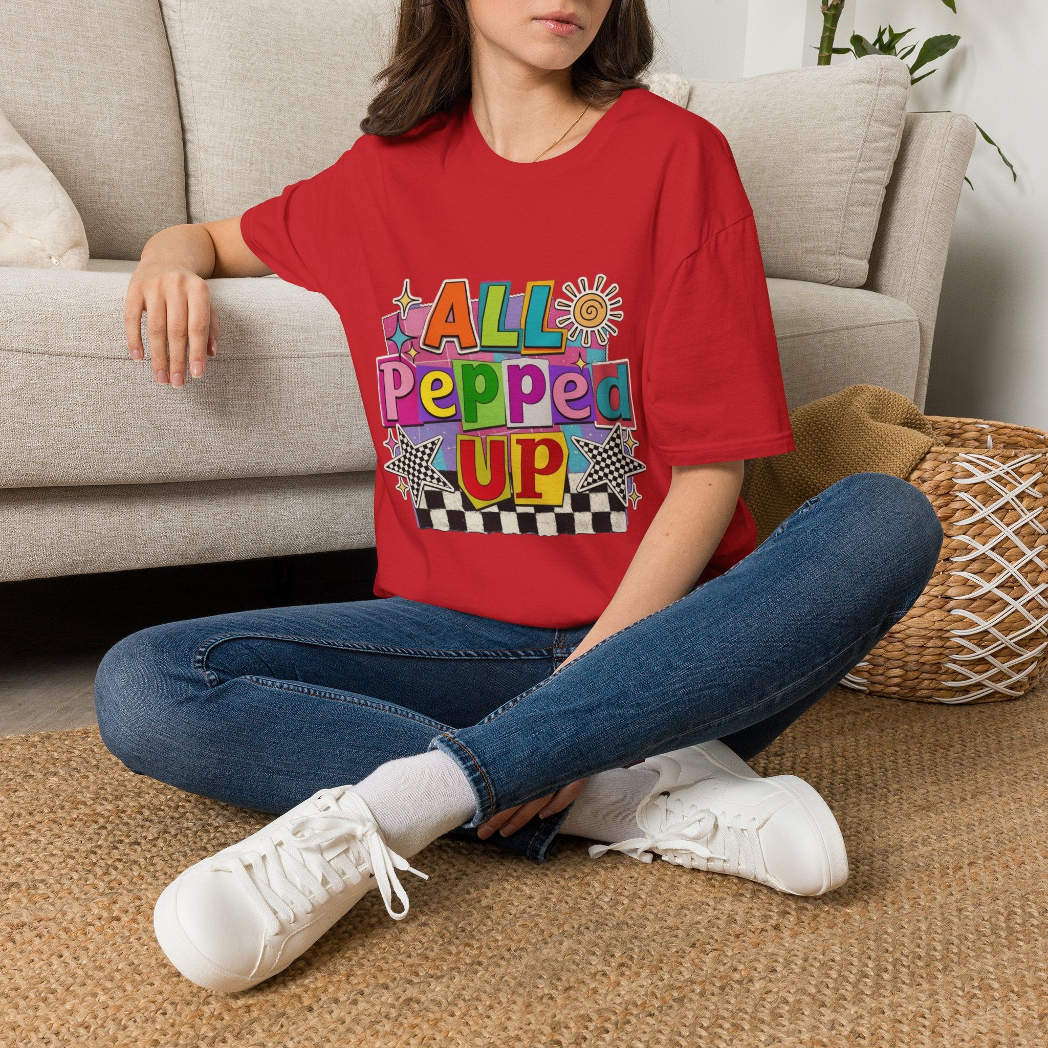 All Pepped Up T-Shirt — Colorful Retro Graphic Tee