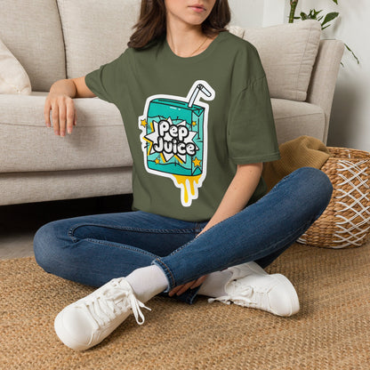 Pep Juice Retro Tee — Cute Cartoon Juice Box Graphic T-Shirt