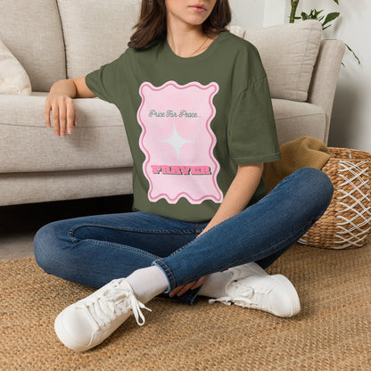 Peace Price Graphic T-Shirt — "Price For Peace" Pink Retro Design
